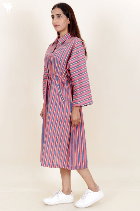 Cambric Cotton Dress In Block Print
